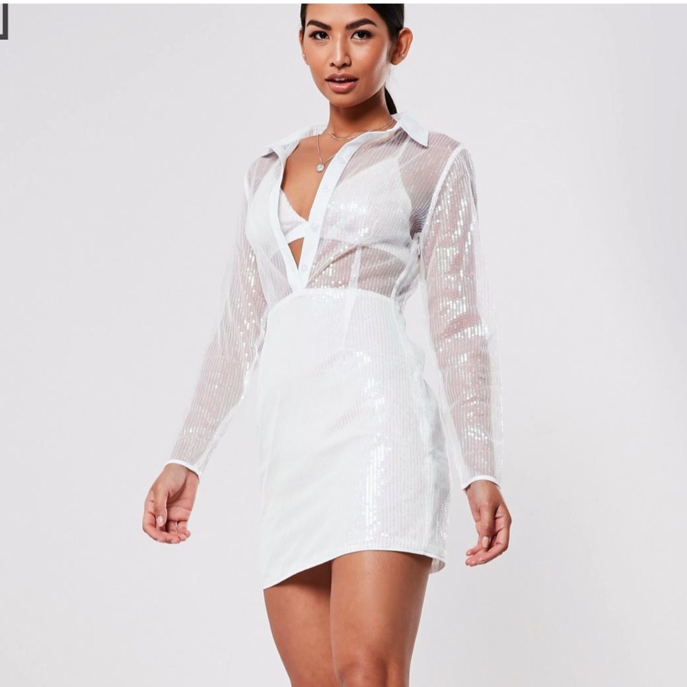 White sequin dress